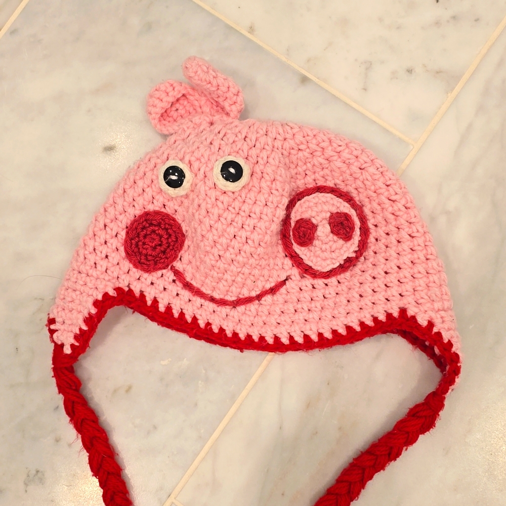 Handmade Peppa Pig Knit Hat (Kid)